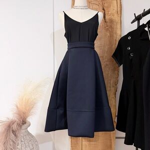 Maje Navy A-Line Skirt
